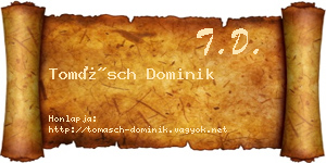 Tomásch Dominik névjegykártya